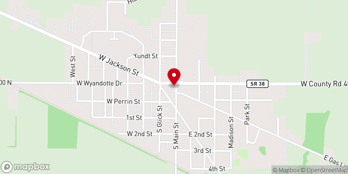 Map showing location of Mulberry Methodist Parsonage
