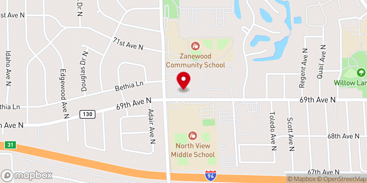 Map showing location of Brooklyn Lutheran Church