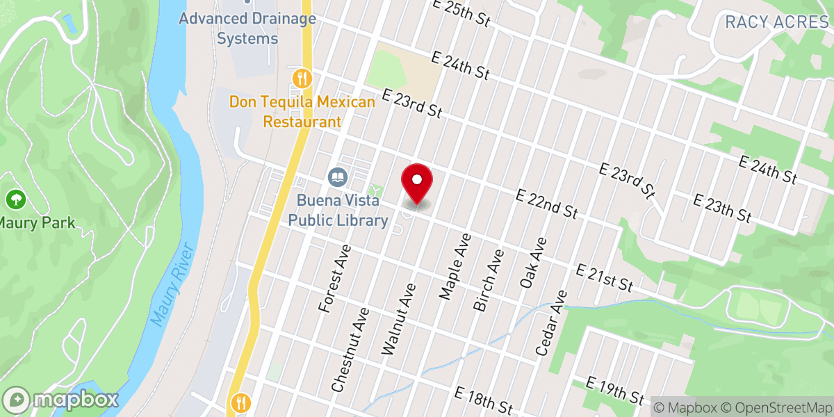 Map showing location of St John's United Methodist Church