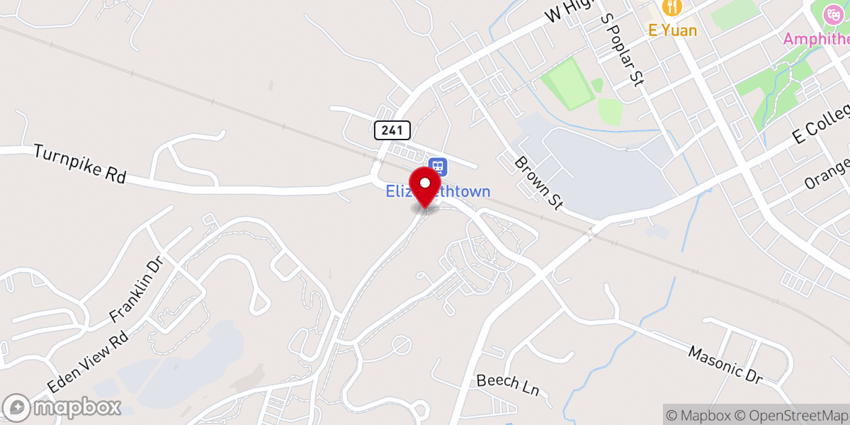 Map showing location of Masonic Village at Elizabethtown