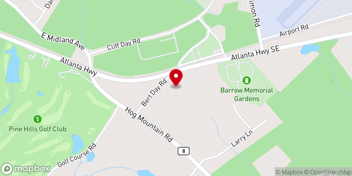 Map showing location of East Side Baptist Church