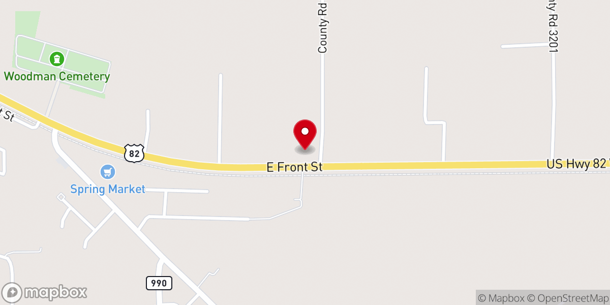 Map showing location of De Kalb Church of Christ