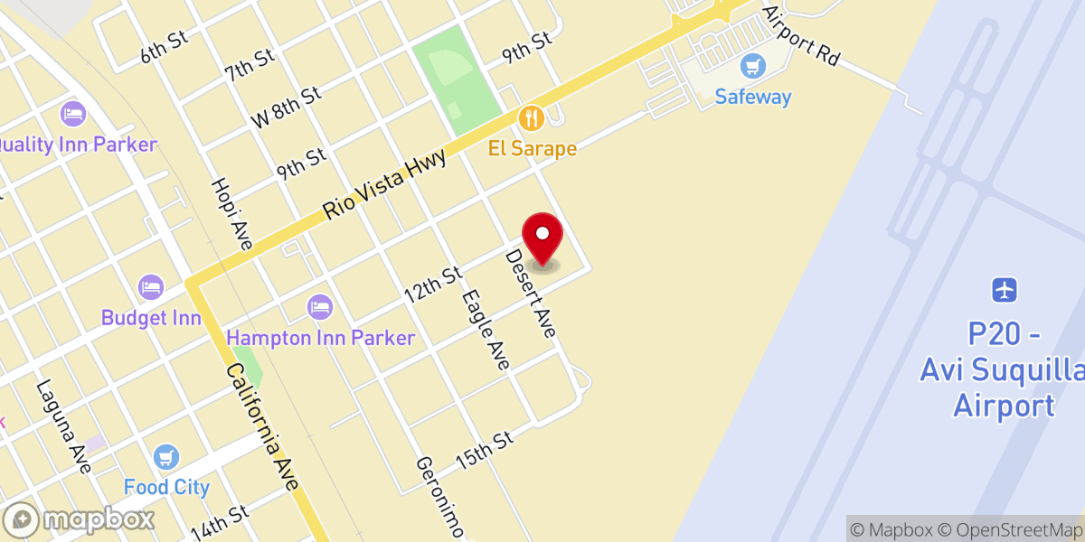 Map showing location of Parker Apostolic Church