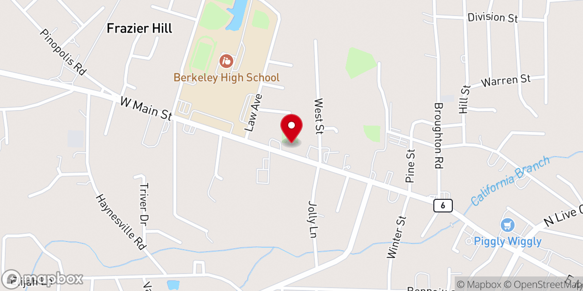 Map showing location of Moncks Corner A.M.E. Church