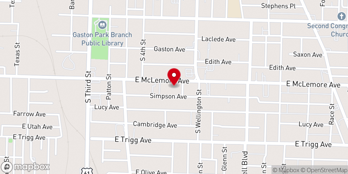 Map showing location of Tree of Life Baptist Church