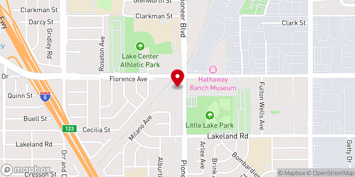 Map showing location of St. Pius X Catholic Church