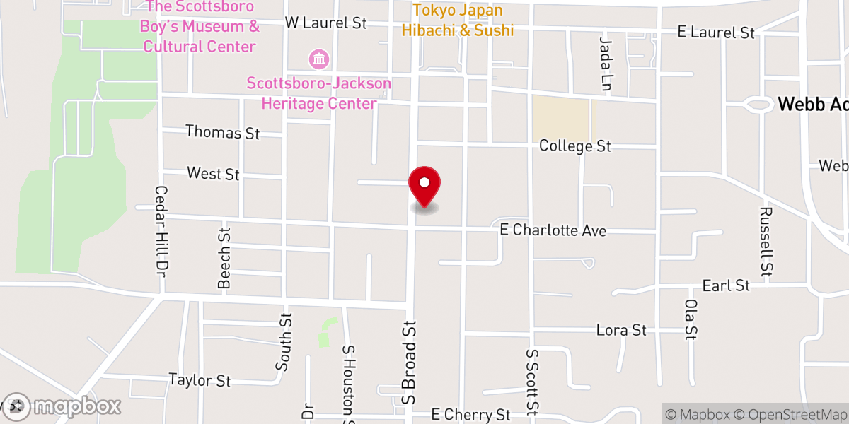 Map showing location of Broad Street Church of Christ