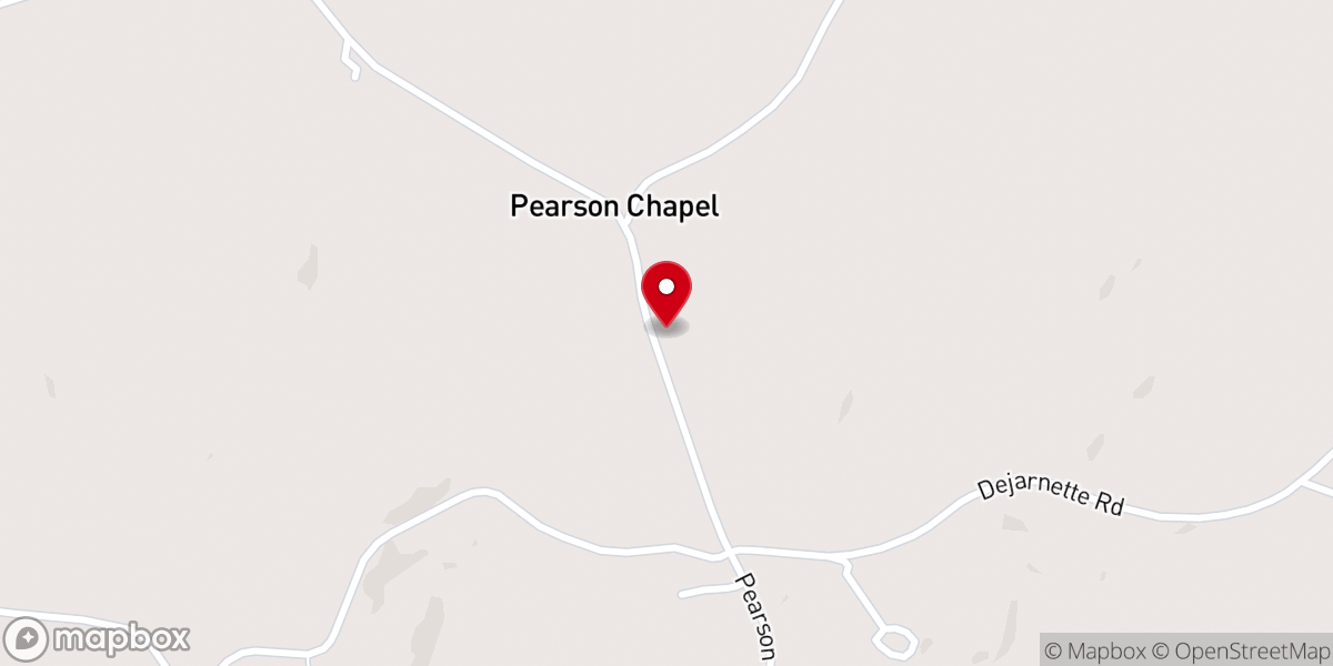 Map showing location of Pearson Chapel Church