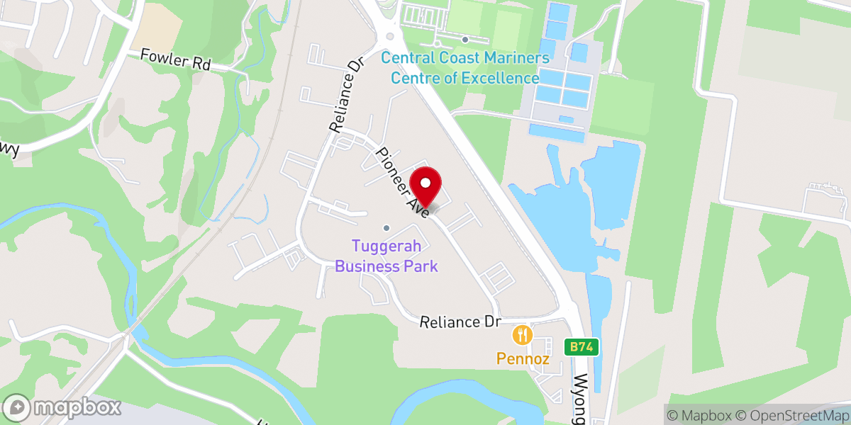 Map showing location of The Lakes Church Tuggerah