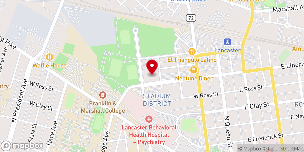 Map showing location of Deeper Life Bible Church Lancaster PA