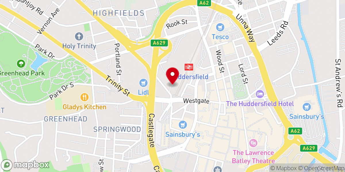Map showing location of Hope Church Huddersfield