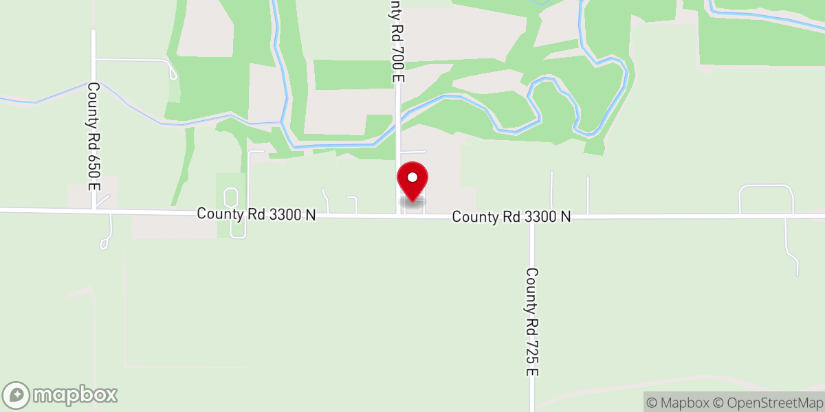 Map showing location of East Bend Church