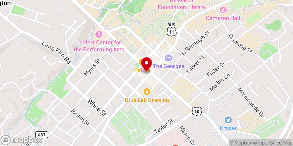 Map showing location of Main Street Lexington