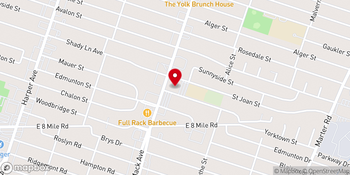 Map showing location of St Joan of Arc Parish Center