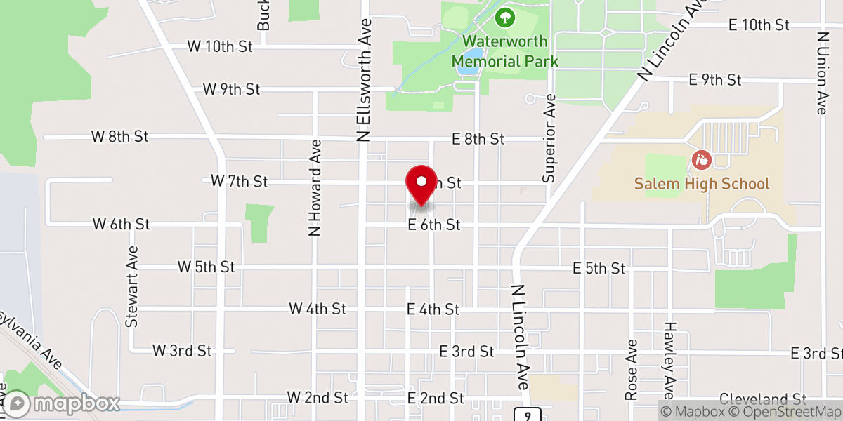 Map showing location of Salem-Upper Springfield ("Quaker") Meeting House