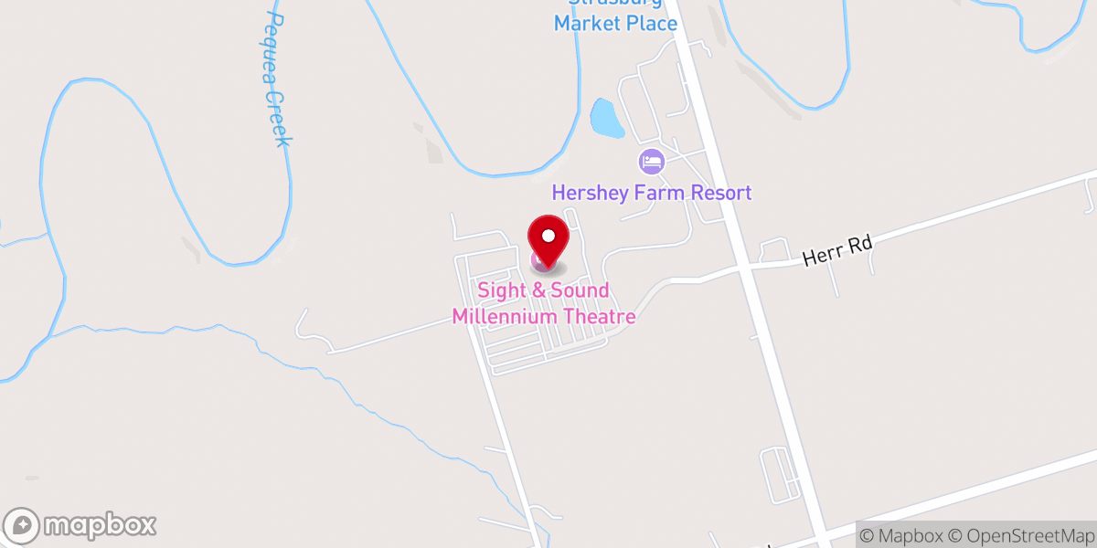 Map showing location of Sight & Sound Theatres