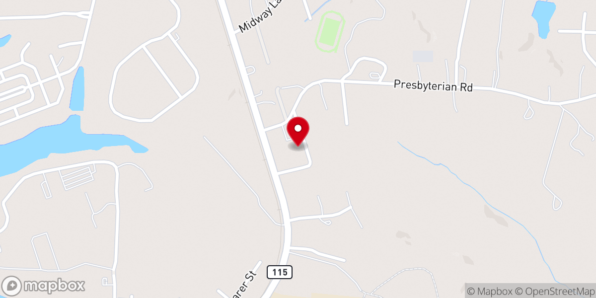 Map showing location of Rockwell Baptist Church