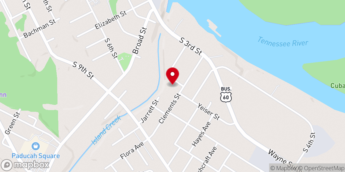 Map showing location of Paducah Global Methodist Church