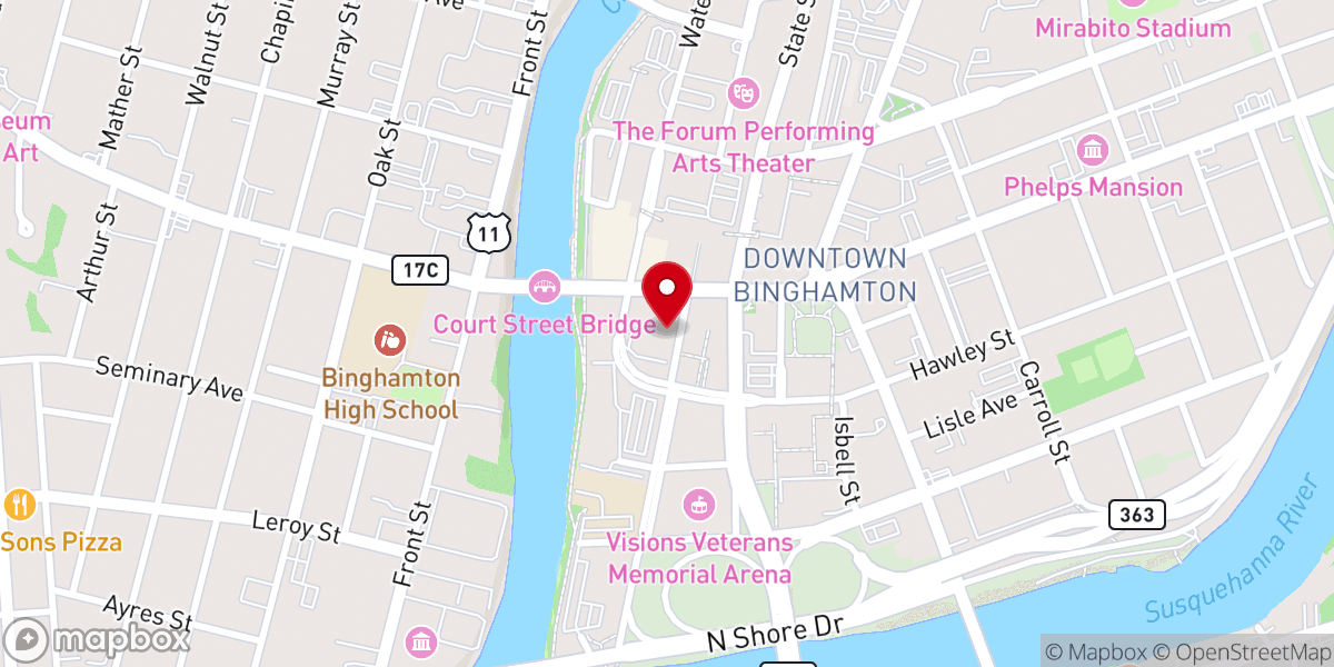 Map showing location of The Salvation Army of Binghamton, NY