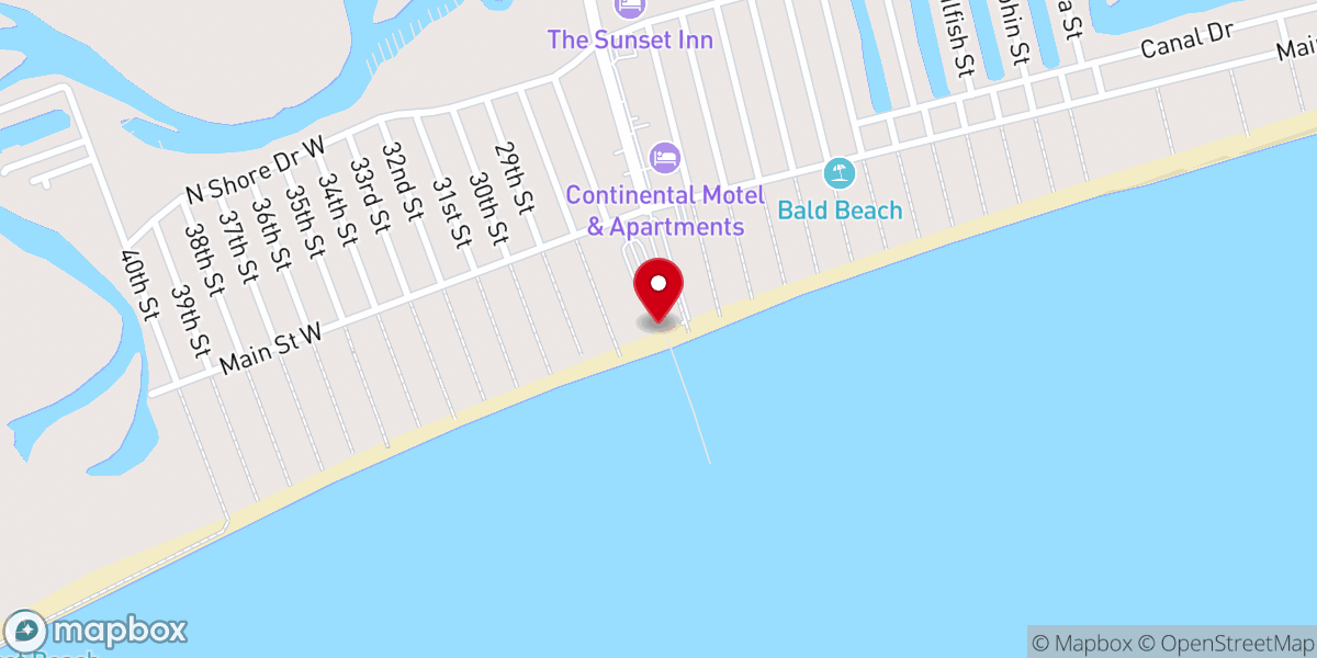 Map showing location of Sunset Beach Fishing Pier