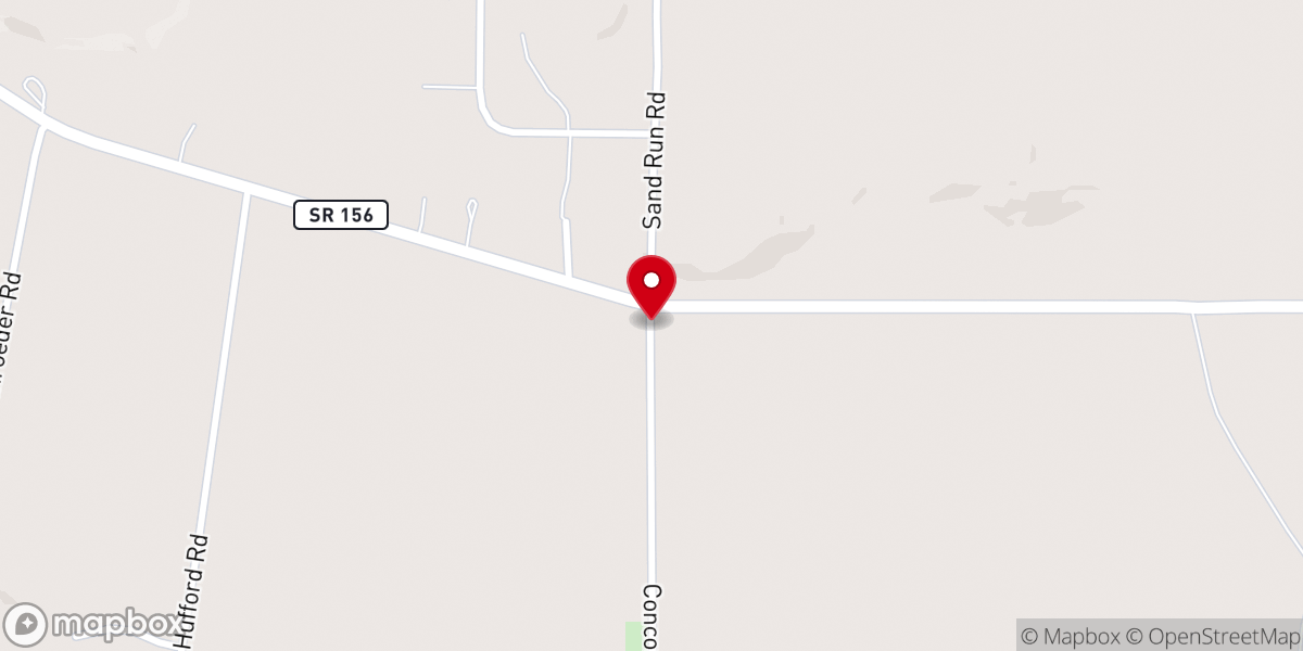 Map showing location of Concord Community Church