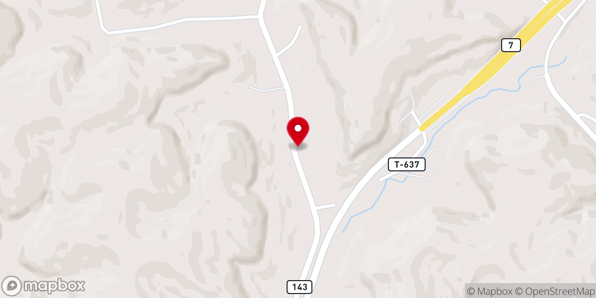 Map showing location of Hillside Baptist Church