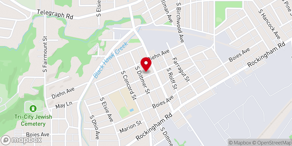 Map showing location of Word of Faith Tabernacle Church