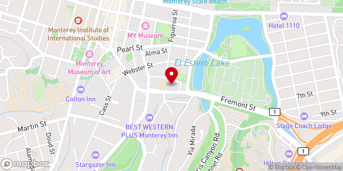 Map showing location of San Carlos Cathedral