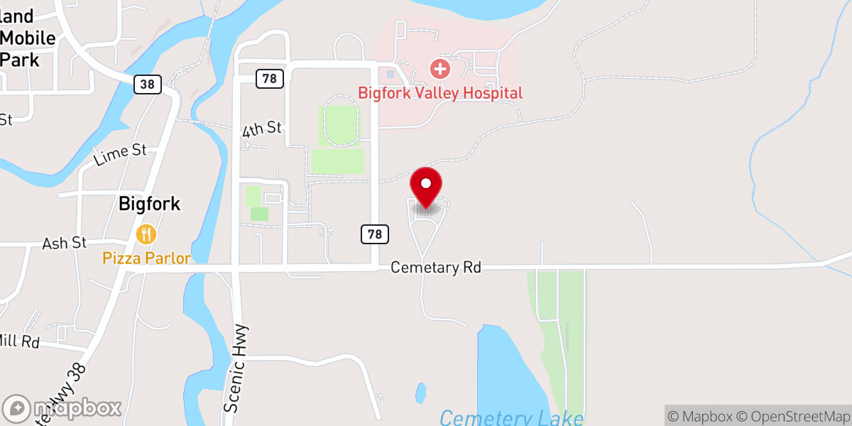 Map showing location of Our Lady of the Snows Catholic Church