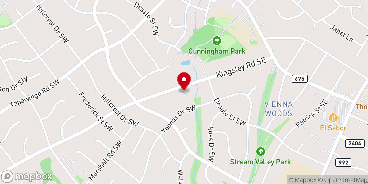 Map showing location of St. Athanasius Lutheran Church