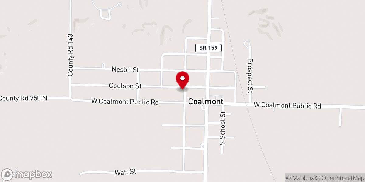 Map showing location of Coalmont Church of God