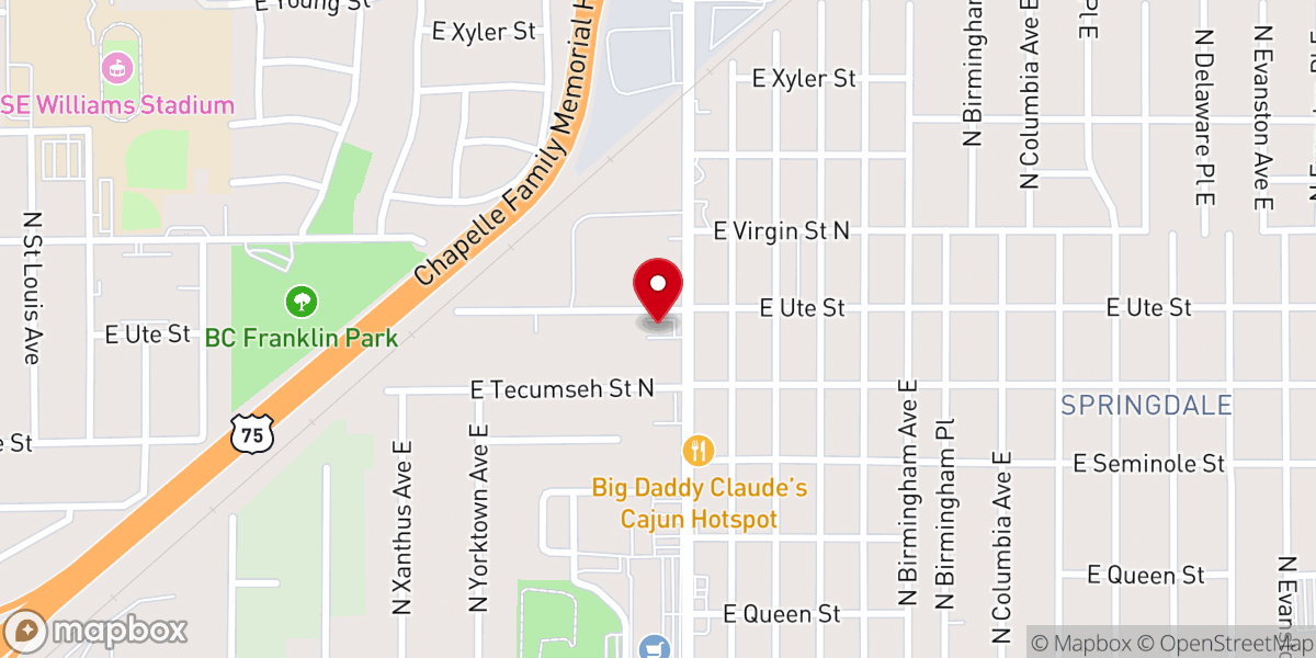 Map showing location of Lewis Avenue Freewill Baptist Church