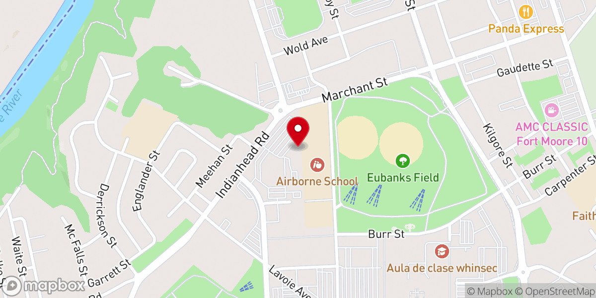 Map showing location of Airborne Chapel