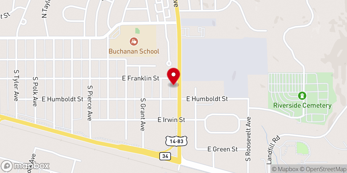Map showing location of Harvest Church of Pierre