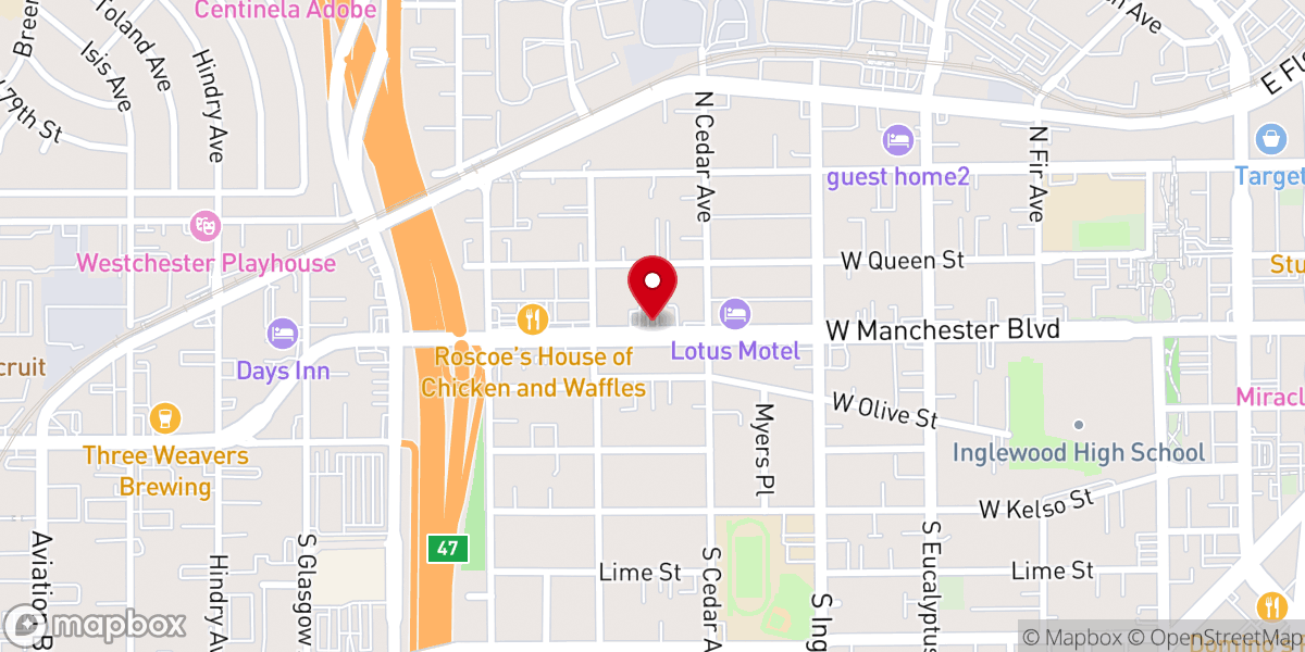 Map showing location of The Church in Inglewood