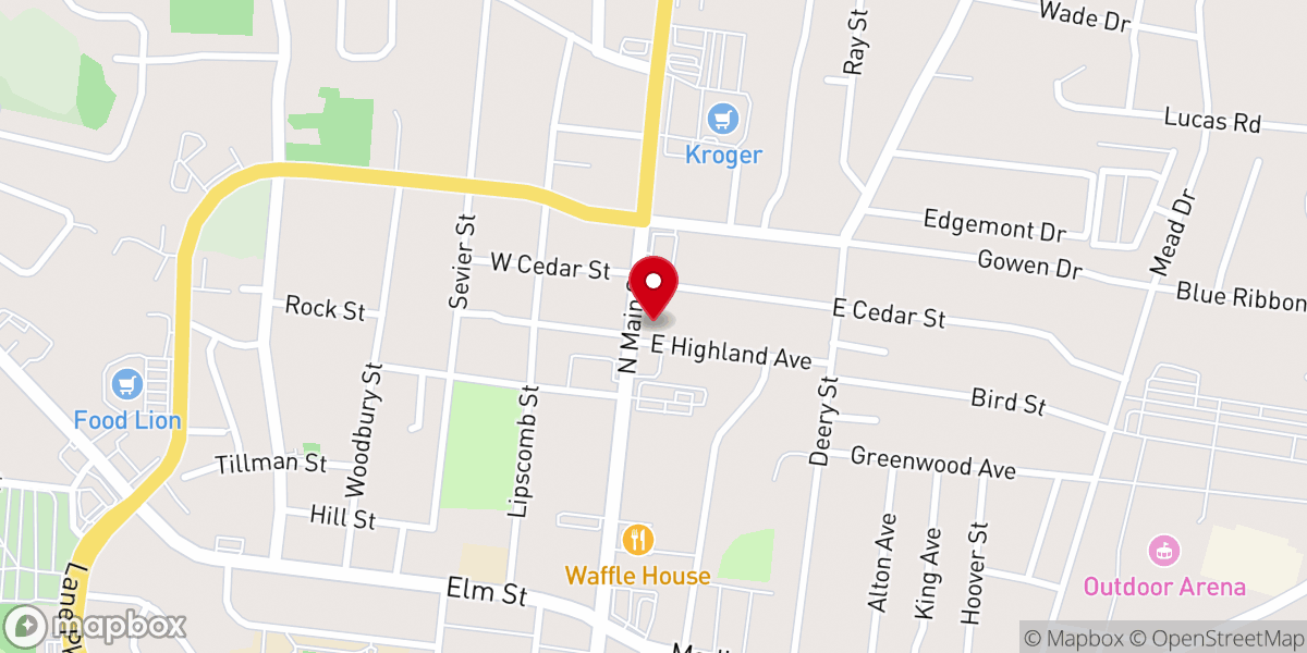 Map showing location of New Covenant Christian Bookstore