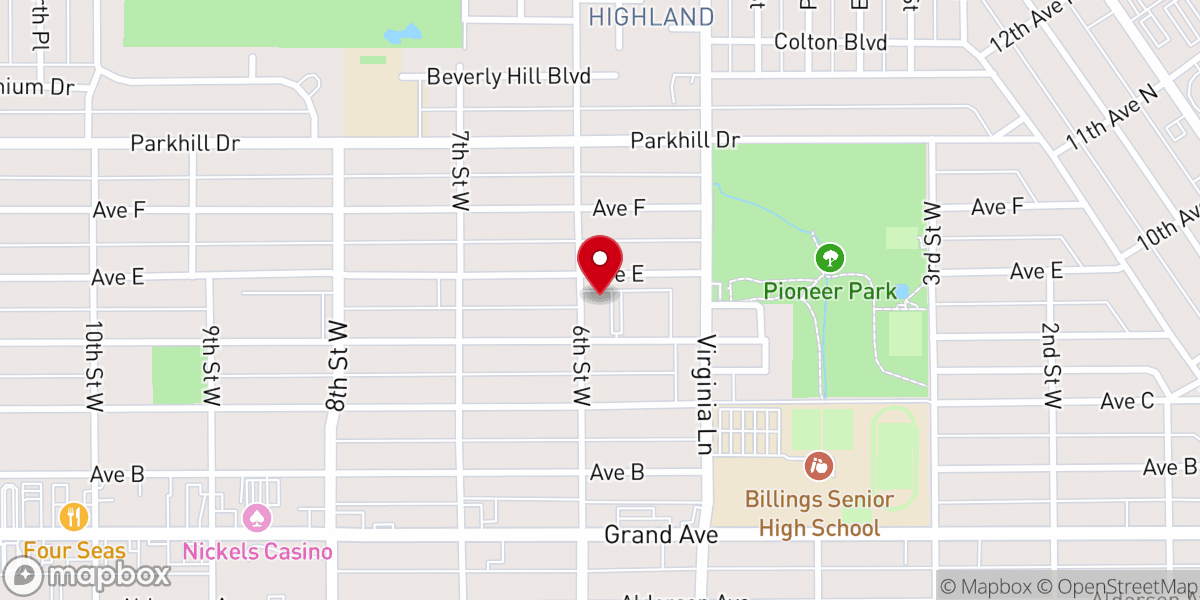 Map showing location of Montana Billings Mission Office