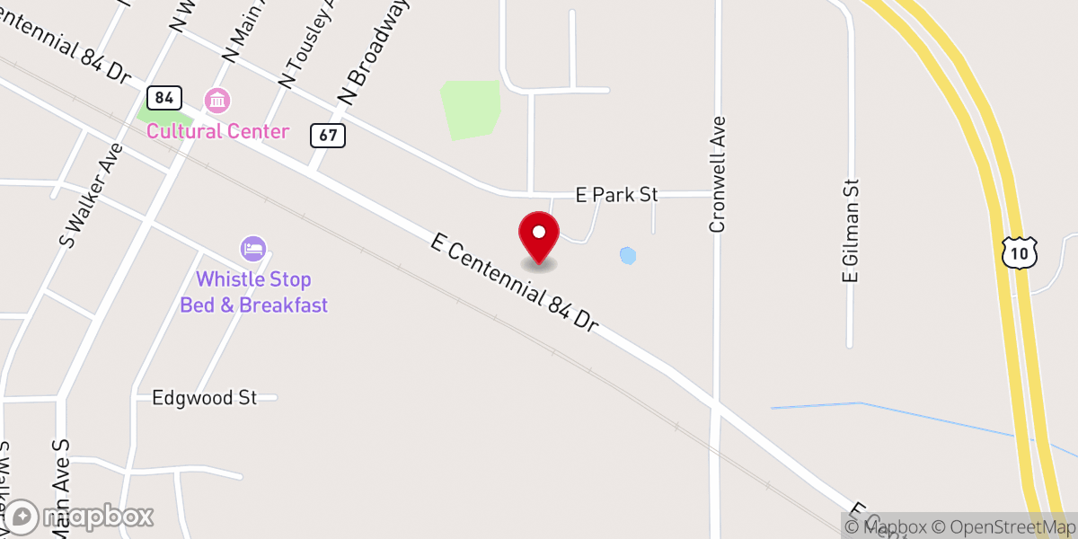 Map showing location of Mills Lanes & Lucky Strike Grill