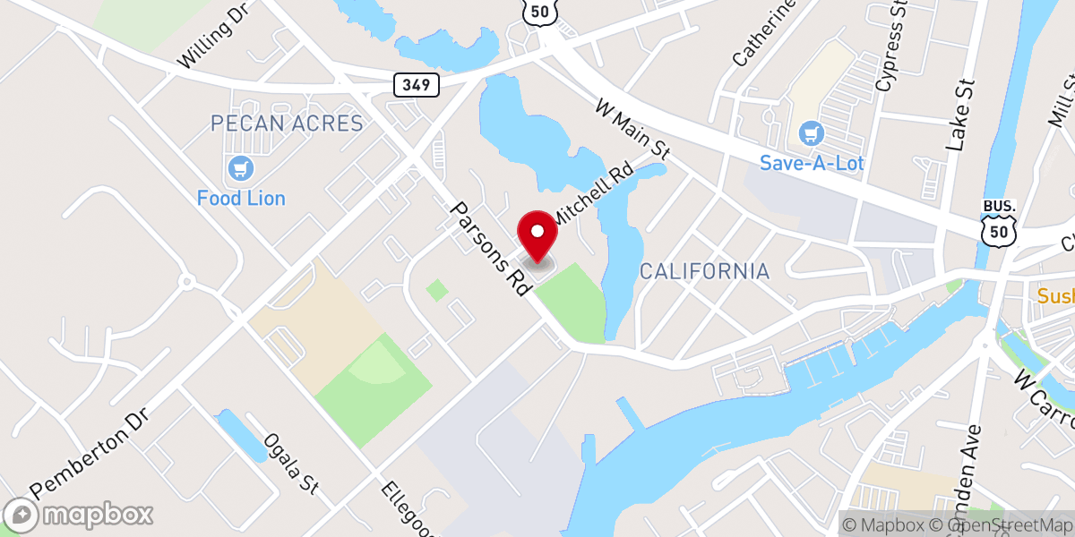 Map showing location of Tabernacle of Prayer Church