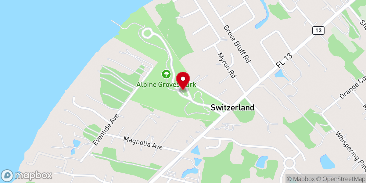 Map showing location of Alpine Groves Park