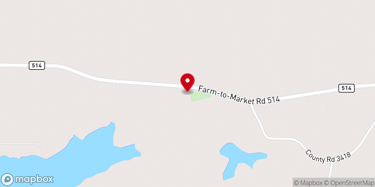 Map showing location of Elm Baptist Church