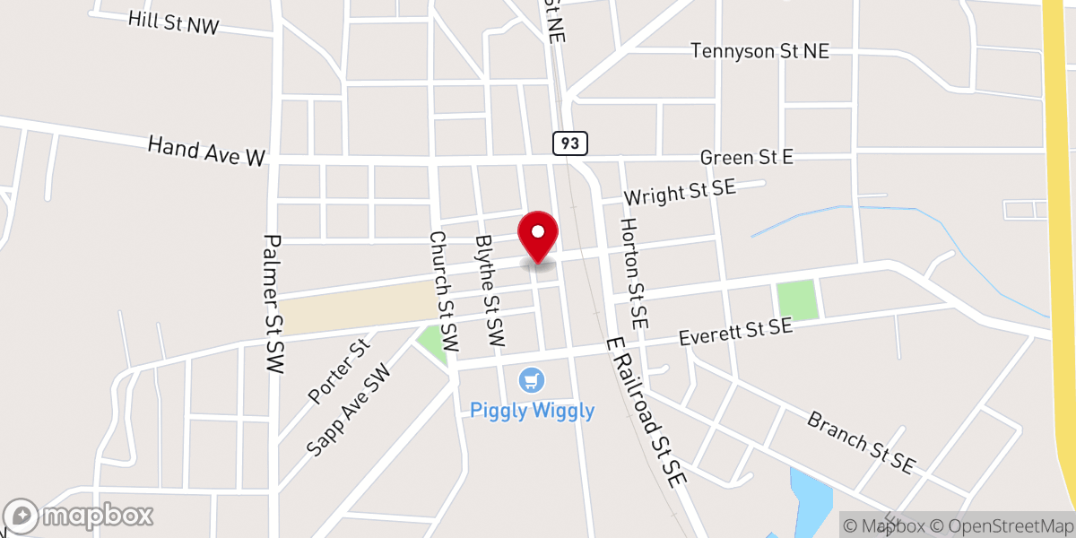 Map showing location of Cottage Flower & Gift Shop