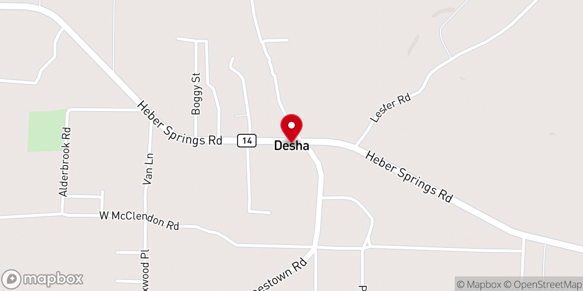 Map showing location of Desha