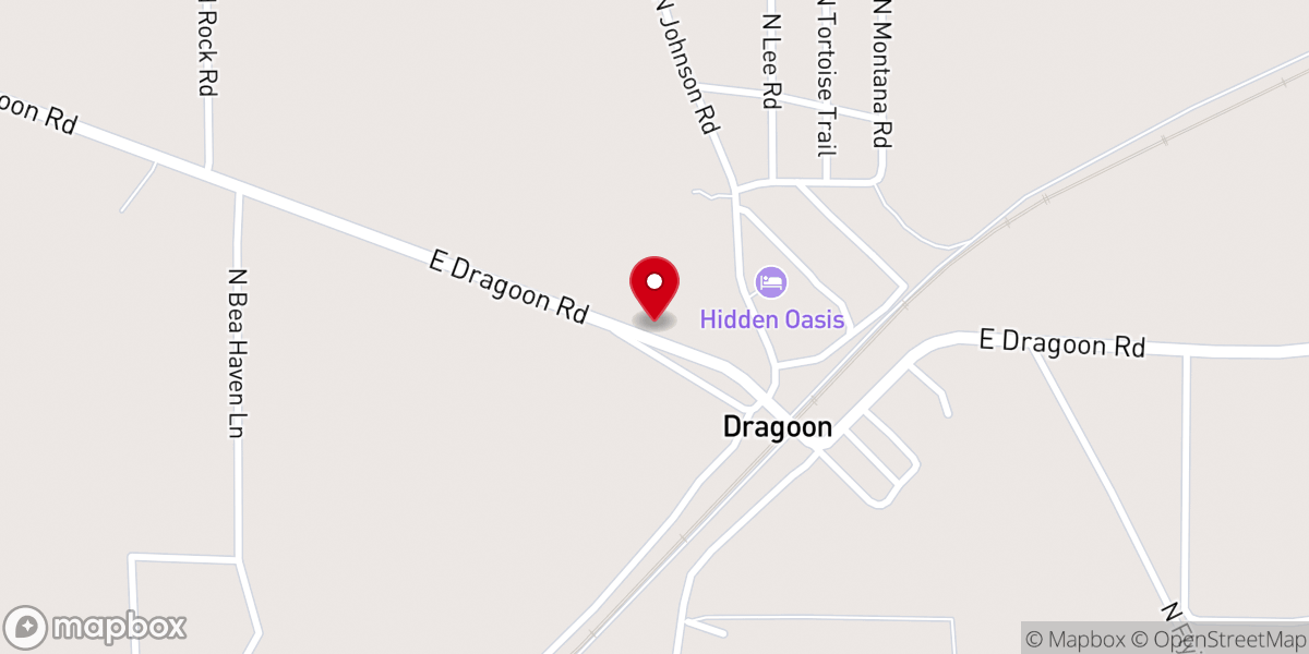 Map showing location of Dragoon Baptist Church