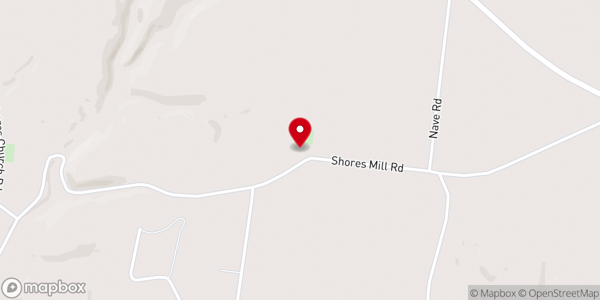 Map showing location of Shores Baptist Church