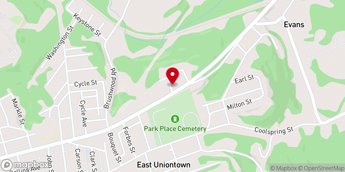 Map showing location of Uniontown Hilltop Seventh-day Adventist Church