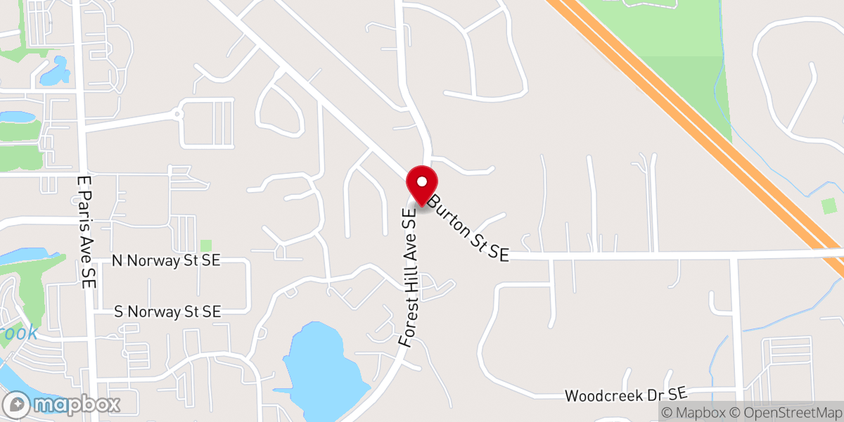 Map showing location of Grand Rapids Temple