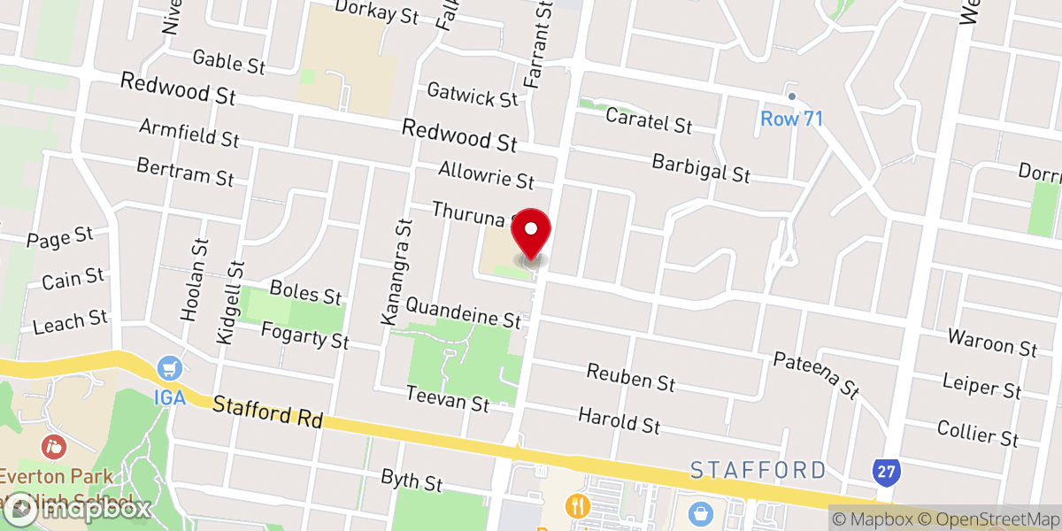 Map showing location of Our Lady, Queen of Apostles Catholic Church