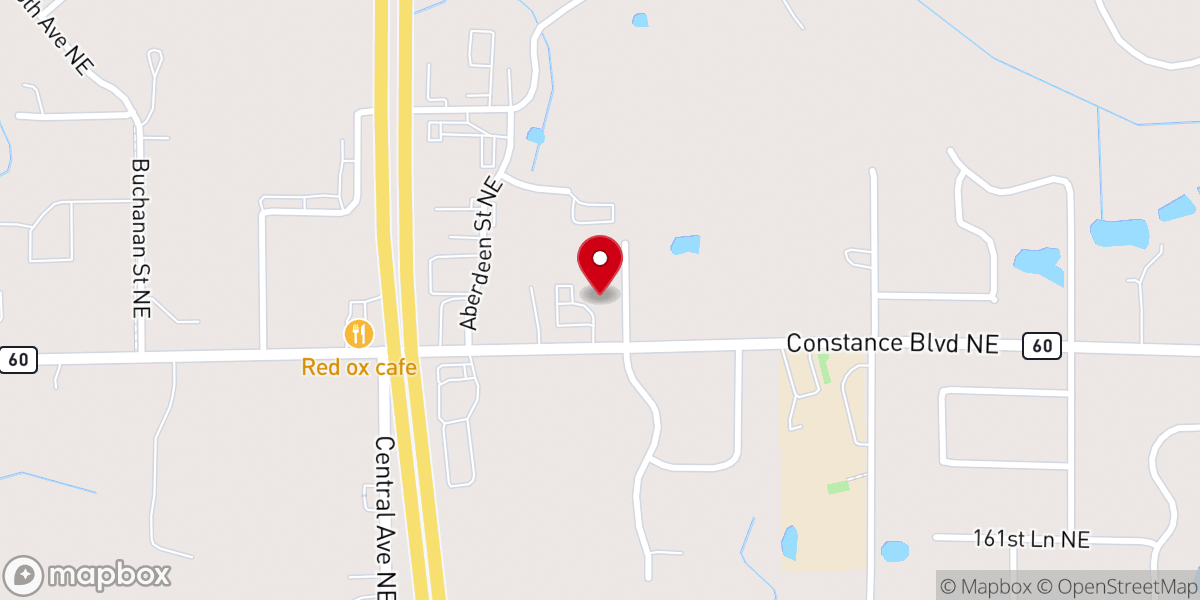 Map showing location of Oak Haven Church