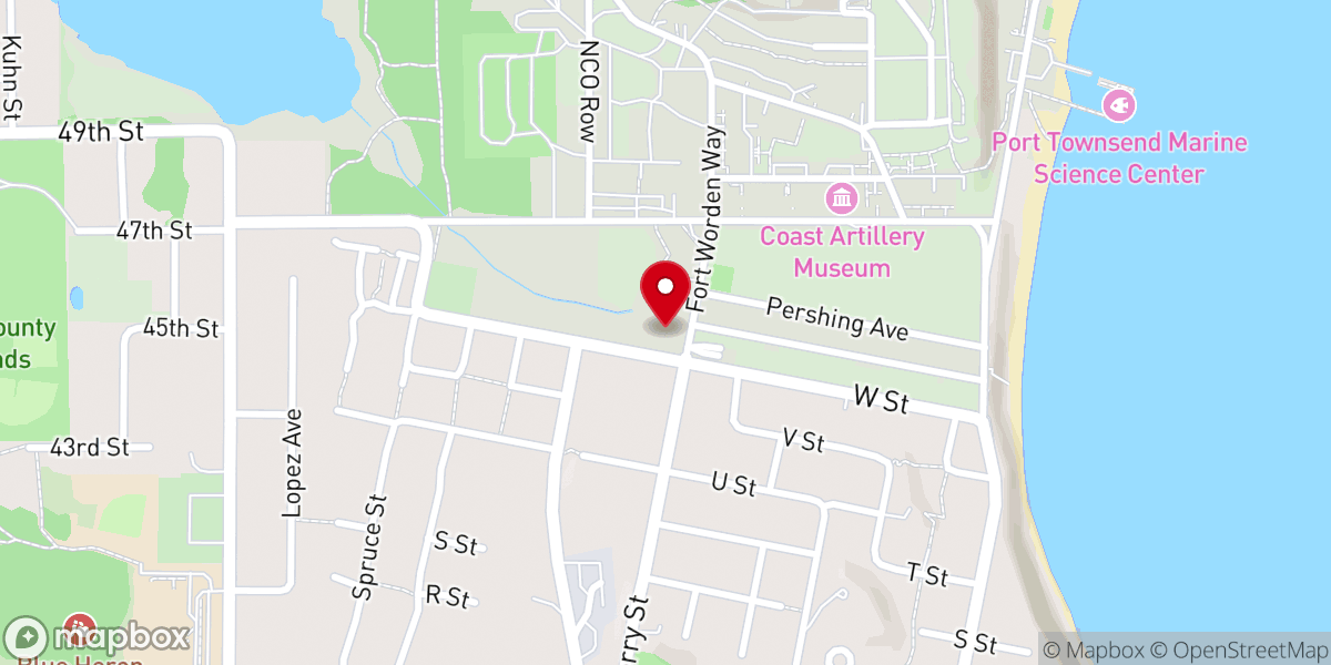 Map showing location of Fort Worden Chapel
